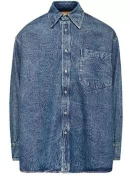 MM6 Maison Margiela джинсовая рубашка Pittsburgh со складками, синий