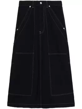 MM6 Maison Margiela джинсовая юбка А-силуэта, черный