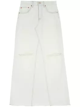 MM6 Maison Margiela джинсовая юбка макси, белый