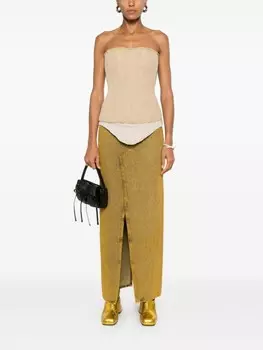 MM6 Maison Margiela джинсовая юбка макси, желтый
