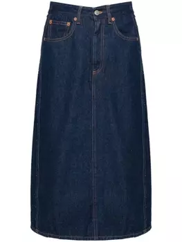 MM6 Maison Margiela джинсовая юбка миди с запахом, синий