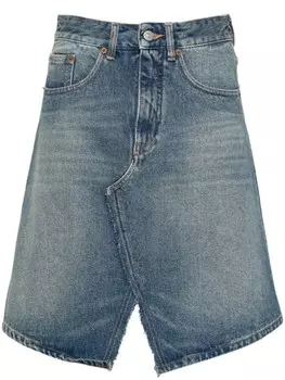 MM6 Maison Margiela джинсовая юбка с эффектом потертости, синий