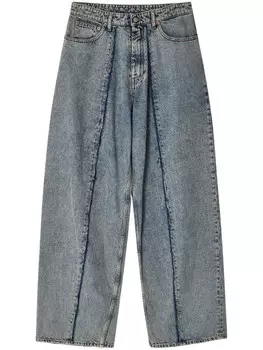 MM6 Maison Margiela джинсы из хлопка с широкими штанинами, синий