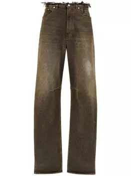 MM6 Maison Margiela джинсы из вареного денима, коричневый