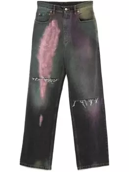 MM6 Maison Margiela джинсы с эффектом краски, серый