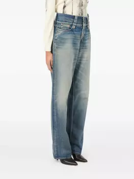 MM6 Maison Margiela джинсы с эффектом потертости, синий