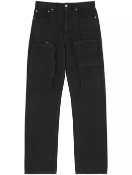 MM6 Maison Margiela джинсы с нашивкой-логотипом, черный