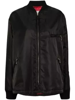 MM6 Maison Margiela фирменная куртка-бомбер с логотипом, вышитым одной строчкой, черный