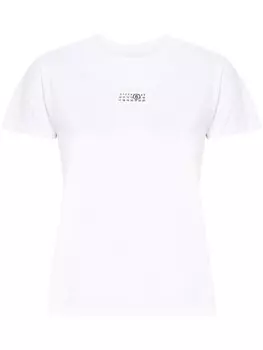 MM6 Maison Margiela футболка из хлопка с рисунком в виде цифр, белый