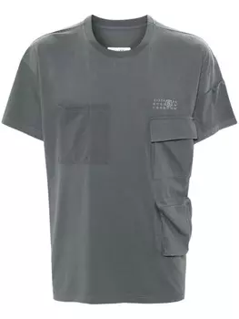 MM6 Maison Margiela футболка с цифровым мотивом, серый