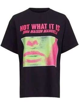 MM6 Maison Margiela футболка с графичным принтом, черный