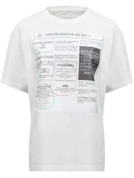 MM6 Maison Margiela футболка с графичным принтом, белый