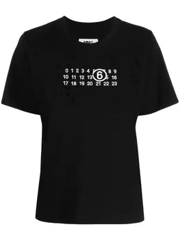 MM6 Maison Margiela футболка с логотипом, черный