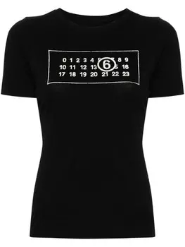 MM6 Maison Margiela футболка с логотипом, черный