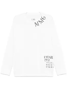 MM6 Maison Margiela футболка с принтом Numbers, белый