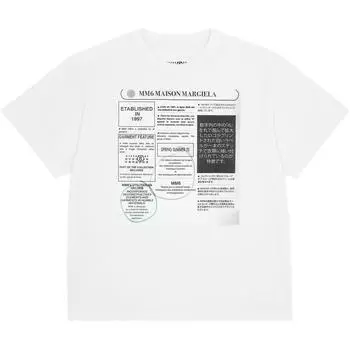 MM6 Maison Margiela Футболка с рекламой MM6, белая