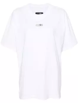 MM6 Maison Margiela футболка с узором Numbers, белый