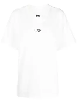 MM6 Maison Margiela футболка Zoom с принтом, белый