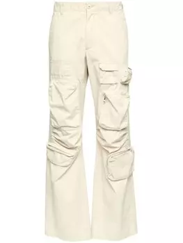 MM6 Maison Margiela габардиновые брюки карго, нейтральный цвет