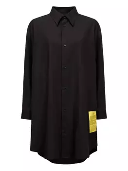 MM6 Maison Margiela хлопковое платье-рубашка, черный