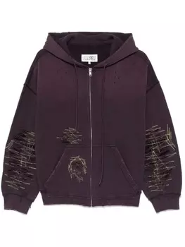 MM6 Maison Margiela худи с эффектом потертости, фиолетовый