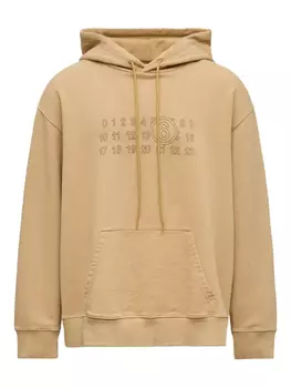 MM6 Maison Margiela худи с вышивкой, нейтральный