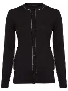 MM6 Maison Margiela кардиган с контрастной отделкой, черный
