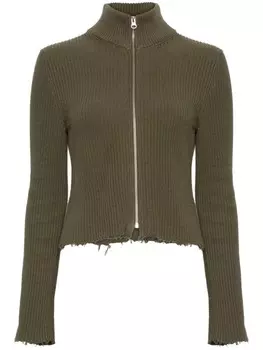 MM6 Maison Margiela кардиган с высоким воротом и застежкой-молнией, зеленый