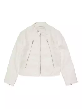MM6 Maison Margiela Kids байкерская куртка на молнии, белый