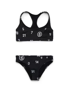 MM6 Maison Margiela Kids бикини с логотипом, черный
