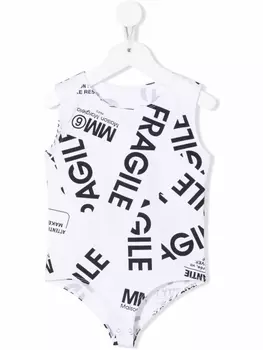MM6 Maison Margiela Kids боди с логотипом, белый
