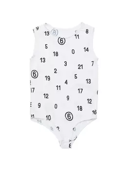 MM6 Maison Margiela Kids боди с логотипом, белый