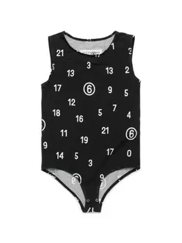 MM6 Maison Margiela Kids боди с принтом, черный