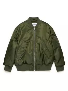 MM6 Maison Margiela Kids бомбер с вышитым логотипом, зеленый