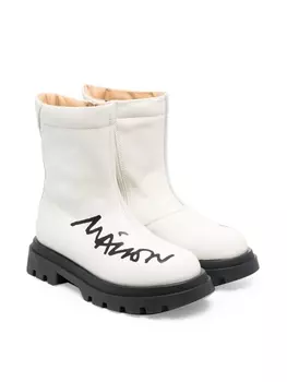 MM6 Maison Margiela Kids ботинки с логотипом, белый