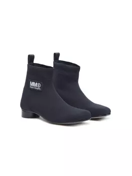 MM6 Maison Margiela Kids ботинки с нашивкой-логотипом, черный