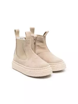 MM6 Maison Margiela Kids ботинки с закругленным носком, нейтральный цвет