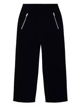 MM6 Maison Margiela Kids брюки из хлопка с вышитым логотипом, черный