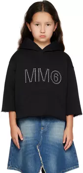 MM6 Maison Margiela Kids Черный худи с заклепками