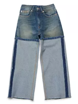 MM6 Maison Margiela Kids деконструированные джинсы широкого кроя, синий