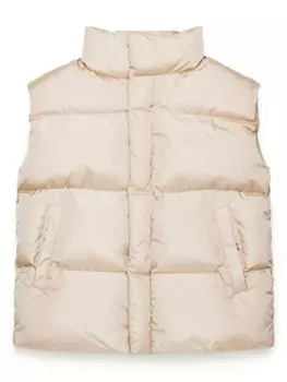 MM6 Maison Margiela Kids дутый жилет с высоким воротником, нейтральный цвет