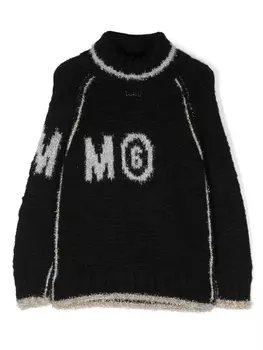 MM6 Maison Margiela Kids джемпер с контрастной отделкой, черный