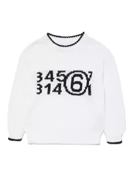 MM6 Maison Margiela Kids джемпер вязки интарсия с логотипом, белый