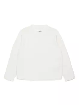 MM6 Maison Margiela Kids джемпер вязки интарсия с круглым вырезом, белый