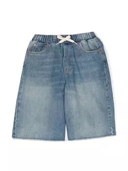 MM6 Maison Margiela Kids джинсовые шорты с эффектом потертости, синий