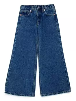 MM6 Maison Margiela Kids джинсы из хлопка с широкими штанинами, синий