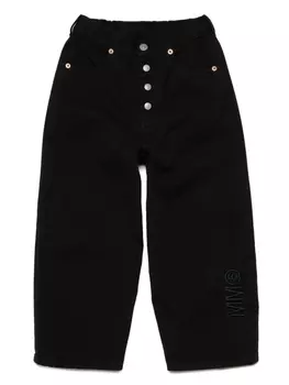 MM6 Maison Margiela Kids джинсы с вышитым логотипом, черный