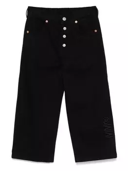MM6 Maison Margiela Kids джинсы с вышитым логотипом, черный
