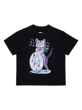 MM6 Maison Margiela Kids футболка из хлопка с рисунком в виде цифр, черный