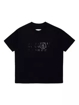 MM6 Maison Margiela Kids футболка из хлопка с принтом цифр, черный